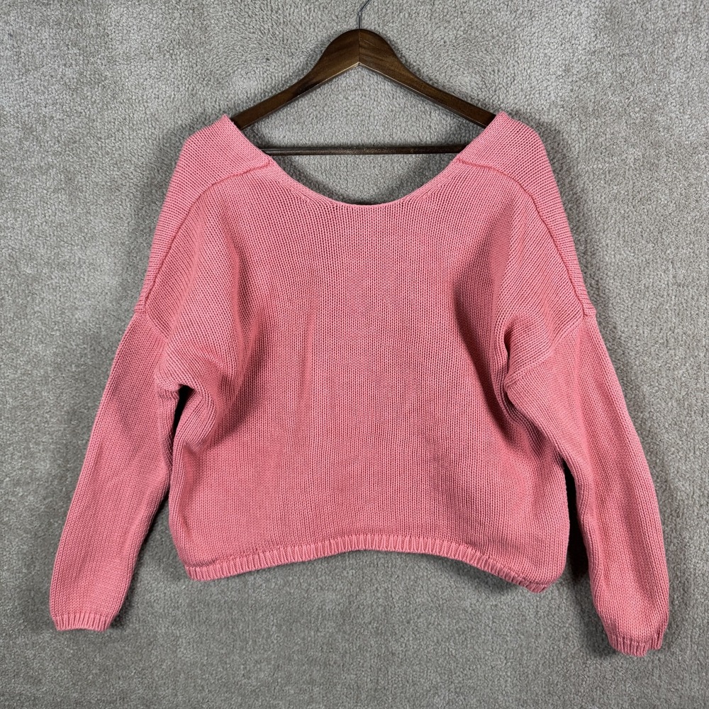 Banana Republic Sweater Womens Small Pink Boat Neck Cotton Silk Knit‎ Pullover - Picture 2 of 9
